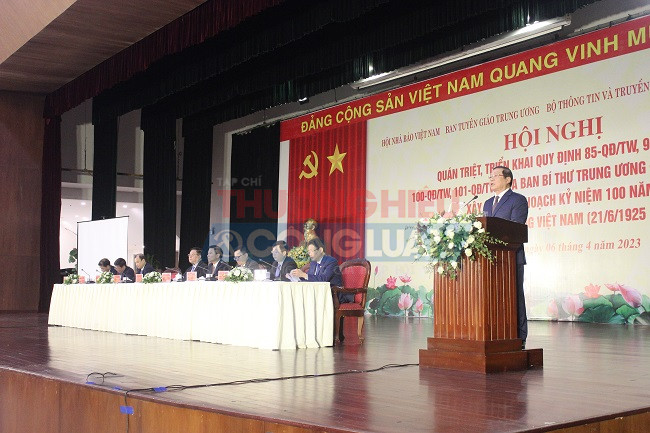Đồng chí Lại Xuân Môn, Ủy viên Trung ương Đảng, Phó Trưởng ban Thường trực Ban Tuyên giáo Trung ương quán triệt mục đích ý nghĩa hội nghị