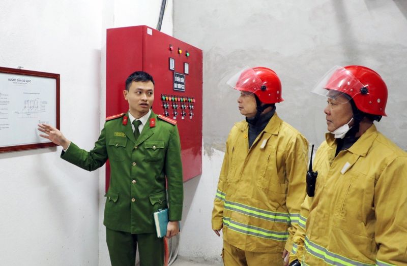 Kiểm tra công tác đảm bảo an toàn PCCC tại Chung cư V-CITY, thành phố Bắc Ninh.