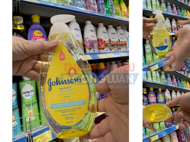 Dù là hệ thống siêu thị lớn với nhiều cơ sở trên toàn quốc song sản phẩm như sữa tắm dành cho trẻ nhỏ được bán tại đây vẫn tồn tại tình trạng không có tem nhãn tiếng Việt như quy định của pháp luật