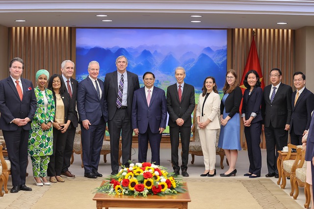 Thủ tướng Phạm Minh Chính đề nghị Quốc hội và chính quyền Hoa Kỳ ủng hộ vai trò trung tâm của ASEAN tại khu vực, ủng hộ lập trường của Việt Nam và ASEAN trong vấn đề Biển Đông - Ảnh: VGP/Nhật Bắc