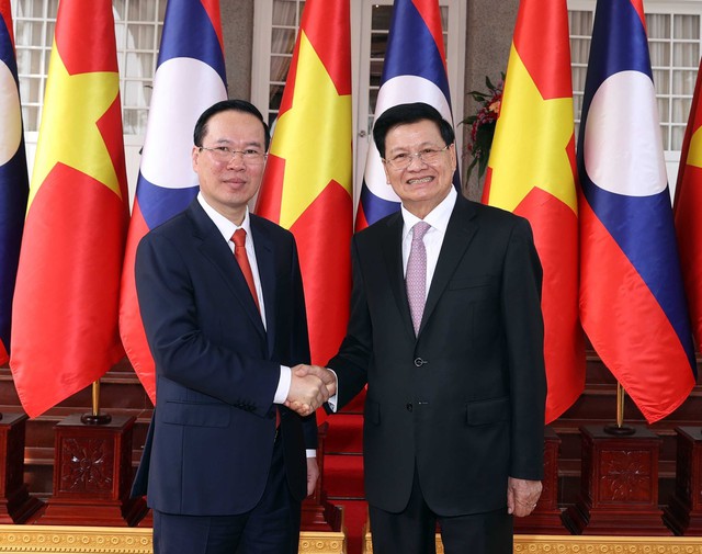 Chủ tịch nước Võ Văn Thưởng và Tổng Bí thư, Chủ tịch nước Lào Thongloun Sisoulith
