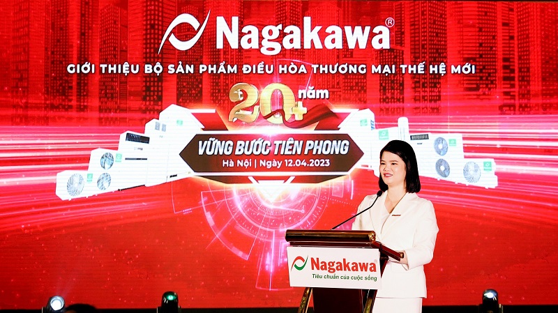 Bà Nguyễn Thị Huyền Thương - Phó Chủ tịch kiêm Tổng Giám đốc Tập đoàn Nagakawa phát biểu tại hội nghị