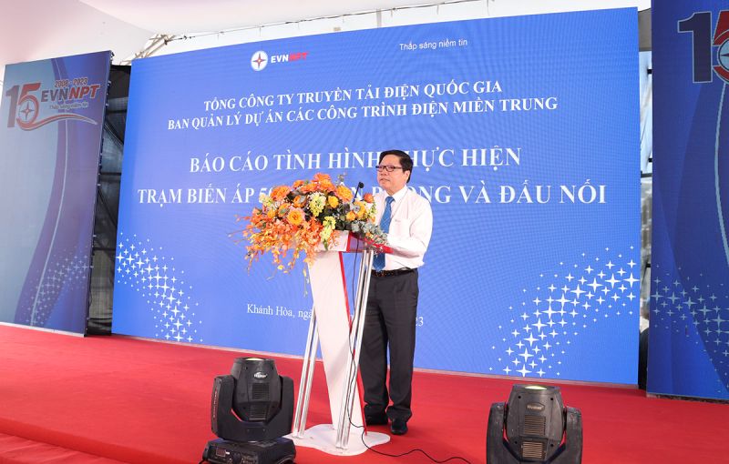 Ông Nguyễn Đức Tuyển – Giám đốc CPMB báo cáo tại buổi lễ