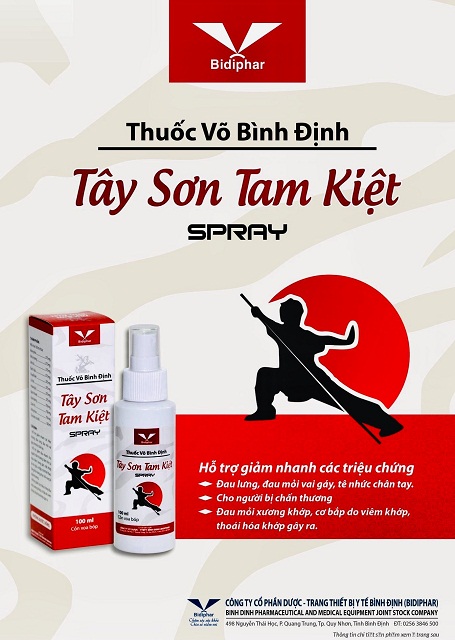 Sản phẩm &ldquo;Thuốc v&otilde; T&acirc;y Sơn Tam Kiệt&rdquo; do BIDIPHAR nghi&ecirc;n cứu v&agrave; sản xuất.