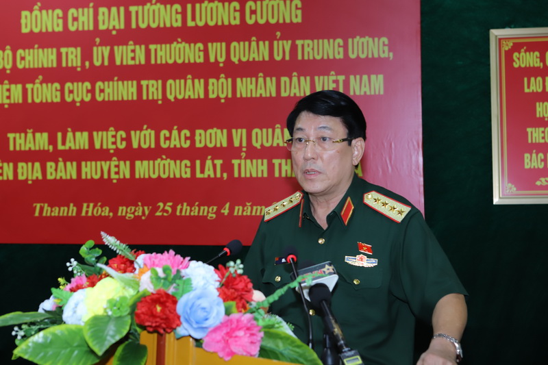 Đại tướng Lương Cường phát biểu tại buổi làm việc.