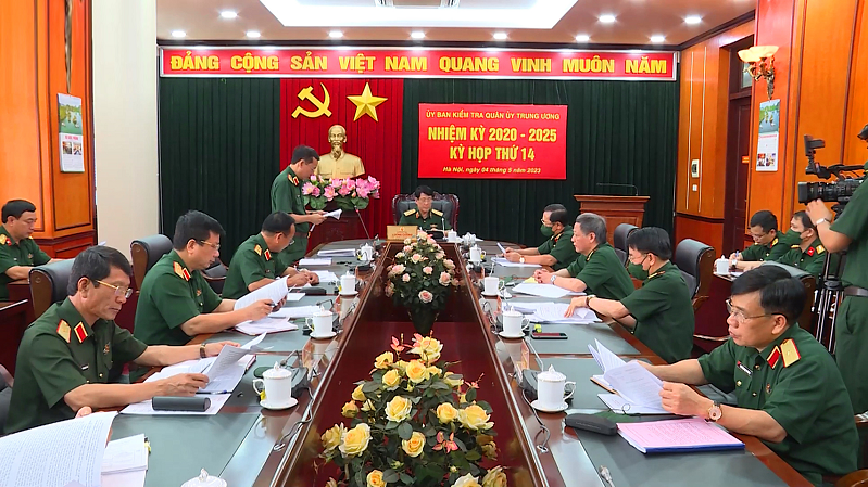 Đại tướng Lương Cường chủ trì Kỳ họp thứ 14, Ủy ban Kiểm tra Quân ủy Trung ương. Ảnh BQP