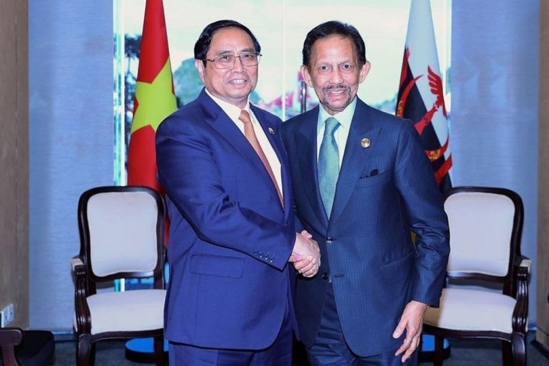 Quốc vương Brunei Hassanal Bolkiah cảm ơn lời mời của lãnh đạo Việt Nam và khẳng định muốn sớm thăm lại Việt Nam - Ảnh: TTXVN
