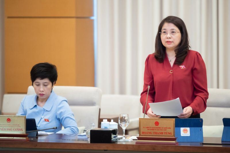 Phó Chủ nhiệm Ủy ban Pháp luật Trần Hồng Nguyên trình bày báo cáo thẩm tra của Ủy ban Pháp luật về dự án Luật Chuyển đổi giới tính