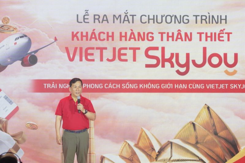 Tổng giám đốc Vietjet Đinh Việt Phương phát biểu khai mạc sự kiện ra mắt Vietjet SkyJoy