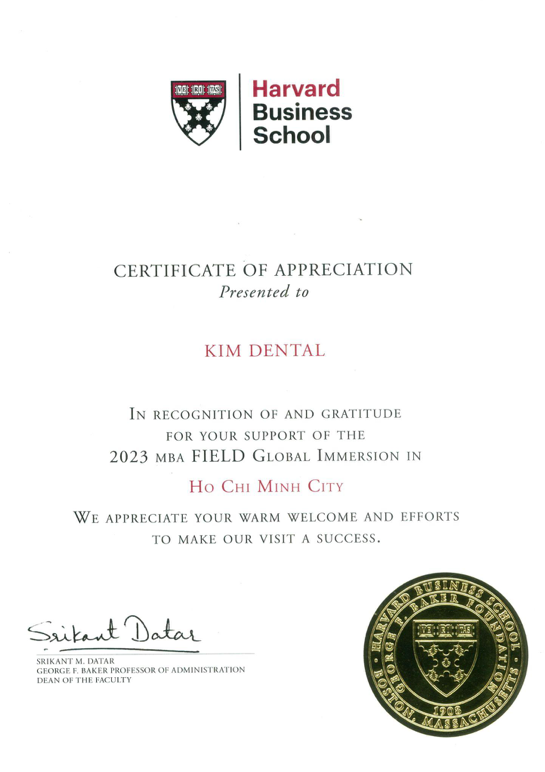 Nha Khoa Kim là đối tác toàn cầu của Harvard Business School trong chương trình FIELD Global Immersion