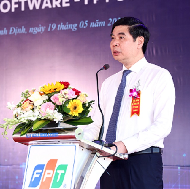 Ông Lâm Hải Giang phát biểu tại Lễ động thổ dự án.. N.B