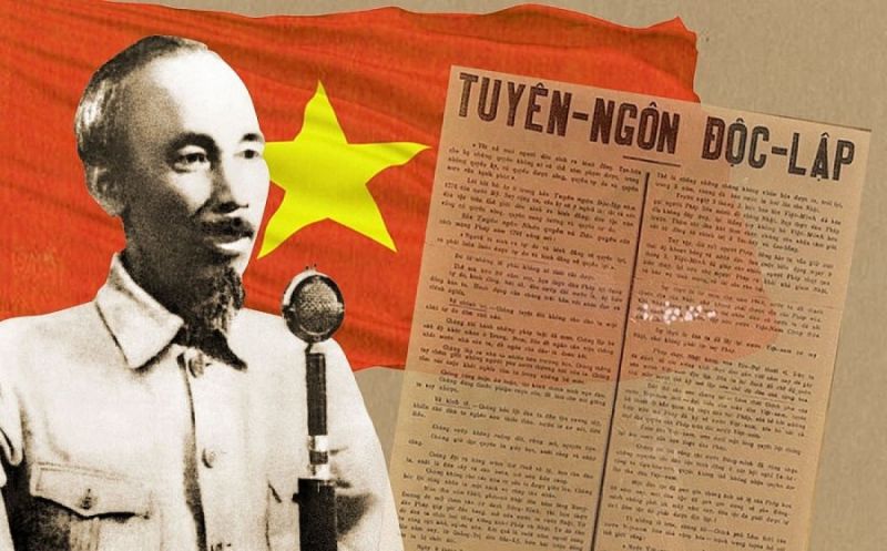 Chủ tịch Hồ Chí Minh với Tuyên ngôn độc lập (Nguồn: Báo điện tử Đảng cộng sản)