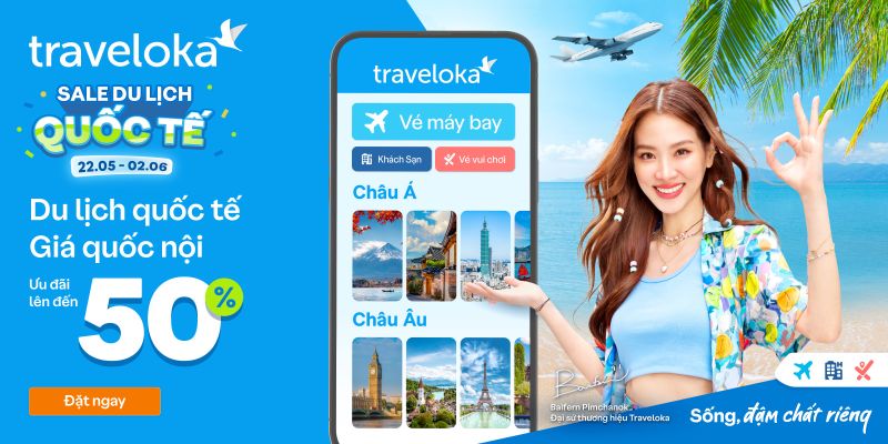Sale Du lịch Quốc tế Traveloka 2023 được tổ chức từ ngày 29 tháng 5 đến ngày 2 tháng 6 năm 2023