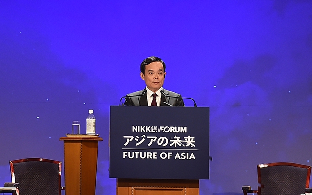 Phó Thủ tướng Trần Lưu Quang có bài phát biểu quan trọng tại Hội nghị Tương lai châu Á lần thứ 28, diễn ra trong hai ngày 25-26/5 tại Tokyo (Nhật Bản) - Ảnh: VGP/Hải Minh