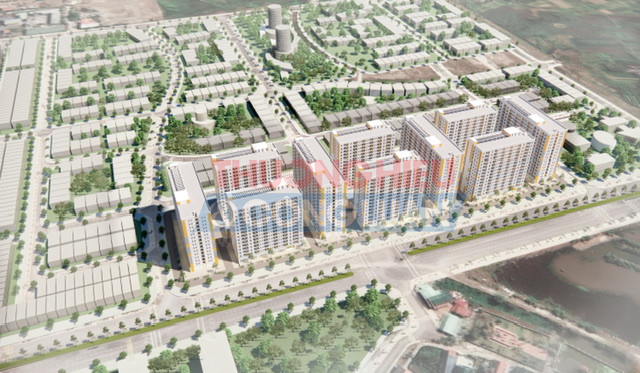 Phối cảnh dự án Khu đô thị - Dịch vụ thương mại và nhà ở công nhân Tràng Duệ khi hoàn thành