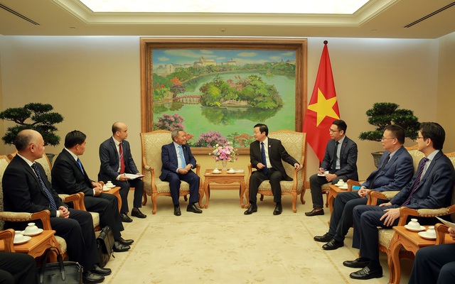 Phó Thủ tướng Trần Hồng Hà tiếp Bộ trưởng Bộ Công nghệ và Truyền thông Lào Boviengkham Vongdara - Ảnh: VGP