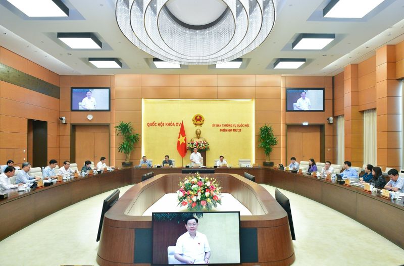 Bế mạc Phiên họp thứ 23 của Uỷ ban Thường vụ Quốc hội ngày 13/5. (Ảnh Quochoi.vn)