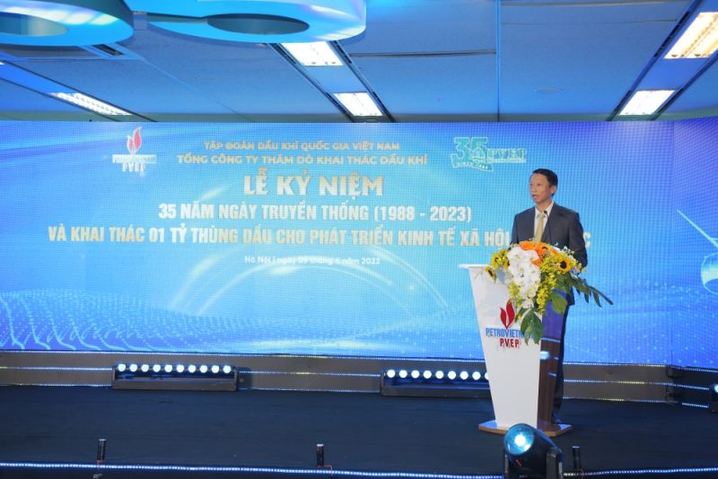 ổng Giám đốc PVEP Trần Hồng Nam phát biểu tại buổi Lễ Kỷ niệm 35 năm
