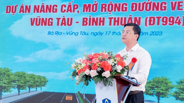 Phó Chủ tịch UBND tỉnh Bà Rịa – Vũng Tàu Nguyễn Công Vinh phát biểu nhấn mạnh đến tầm quan trọng của dự án