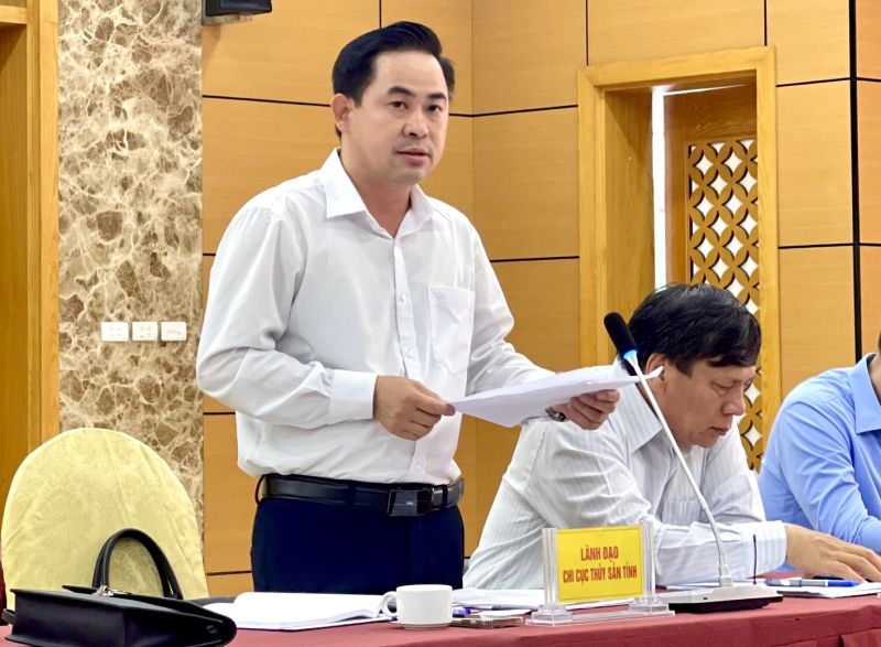 Ông Đỗ Đình Minh, Chi cục trưởng Chi cục Thủy sản tỉnh Quảng Ninh phát biểu tại Hội nghị.