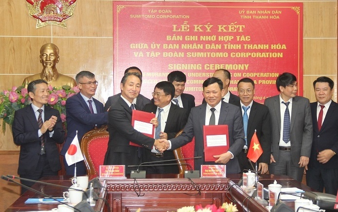 UBND tỉnh Thanh Hoá và Tập đoàn Sumitomo Corporatinon ký biên bản ghi nhớ về việc thực hiện nghiên cứu dự án đầu tư xây dựng và kinh doanh kết cấu hạ tầng KCN phía Tây TP Thanh Hóa, trung tâm tiếp vận và phát triển đô thị xung quanh KCN tại tỉnh Thanh Hóa.