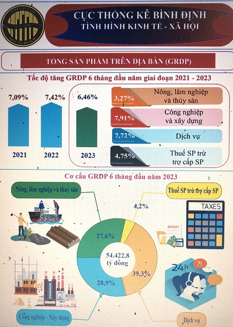 Số liệu tình hình KT-XH tỉnh Bình Định 6 tháng đầu năm 2023.