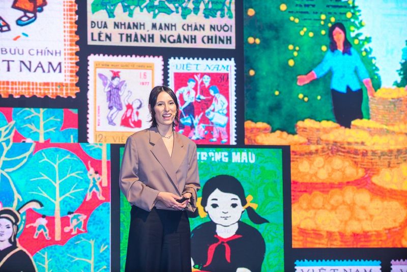 Cô Megan Bowker, Giám đốc Sáng tạo của Vinamilk chia sẻ bộ nhận diện thương hiệu mới lấy cảm hứng từ các giá trị di sản và cuộc sống người Việt