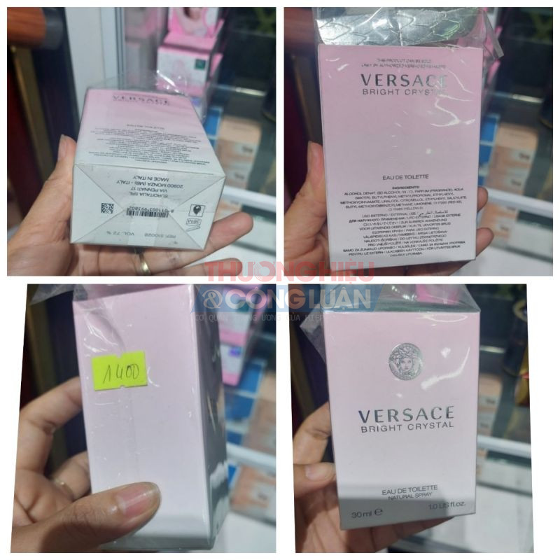 Nước hoa mang thương hiệu Versace tại cửa hàng Mỹ phẩm Sâm Pháp