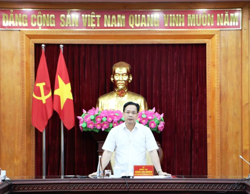 Phó bí thư Thường trực Tỉnh ủy Lạng Sơn Hoàng Văn Nghiệm phát biểu chỉ đạo
