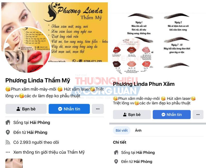 Trang facebook Phương linda thẩm mỹ đã thay tên và đổi ảnh đại diện