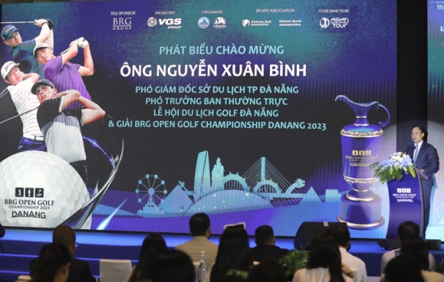 Toàn cảnh họp báo công bố Lễ hội Du lịch Golf Đà Nẵng 2023.