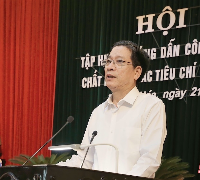 Giám đốc Sở Công Thương Phạm Bá Oai phát biểu khai mạc hội nghị tập huấn.
