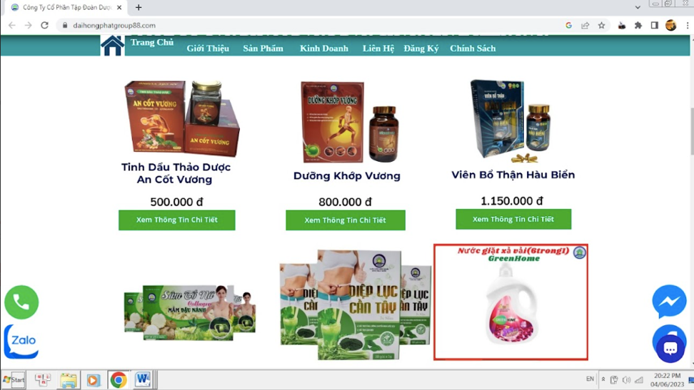 Sản phẩm Viên bổ thận Hàu biển được bày bán trên website https://www.daihongphatgroup88.com/ của Công ty Đại Hồng Phát.