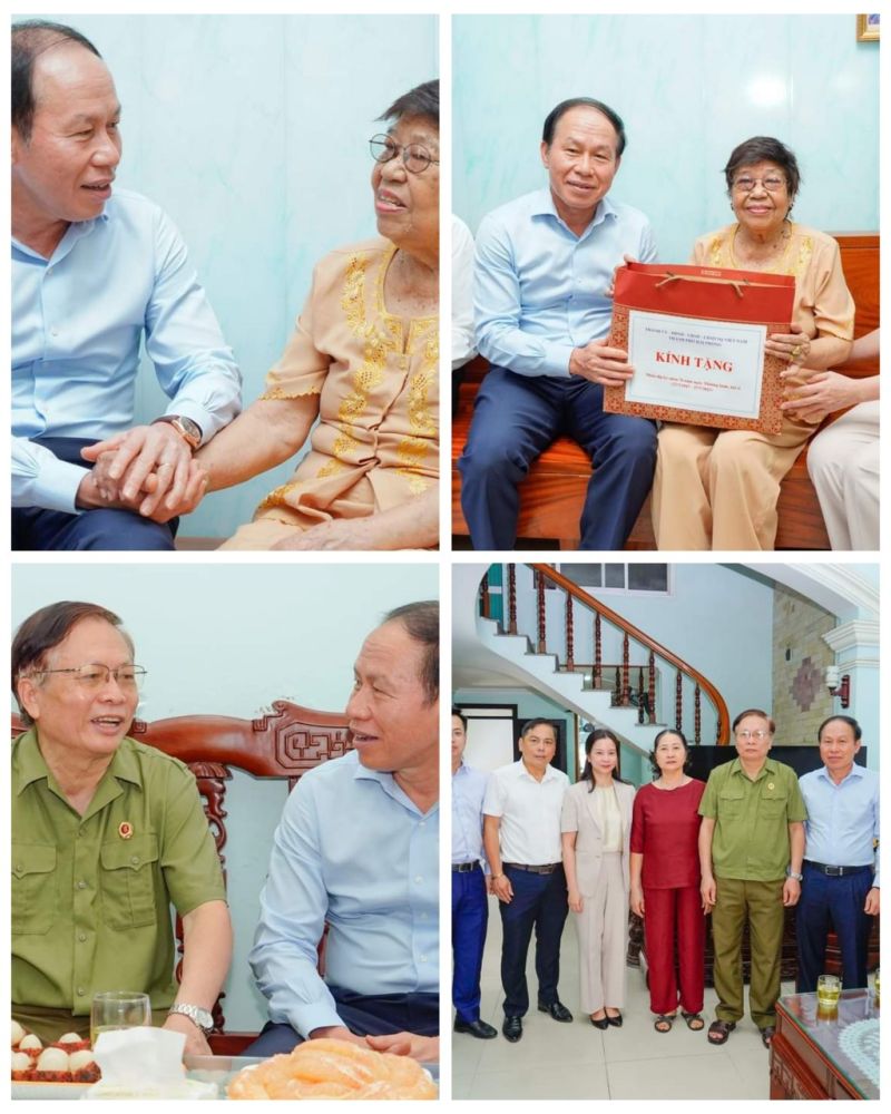 Đồng chí Lê Tiến Châu - Bí thư Thành ủy Hải Phòng tặng quà gia đình liệt sĩ tiêu biểu của quận Lê Chân