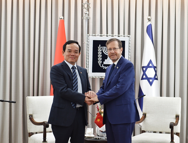 Phó Thủ tướng Chính phủ Trần Lưu Quang hội kiến Tổng thống Israel Isaac Herzog - Ảnh: VGP/Hải Minh.