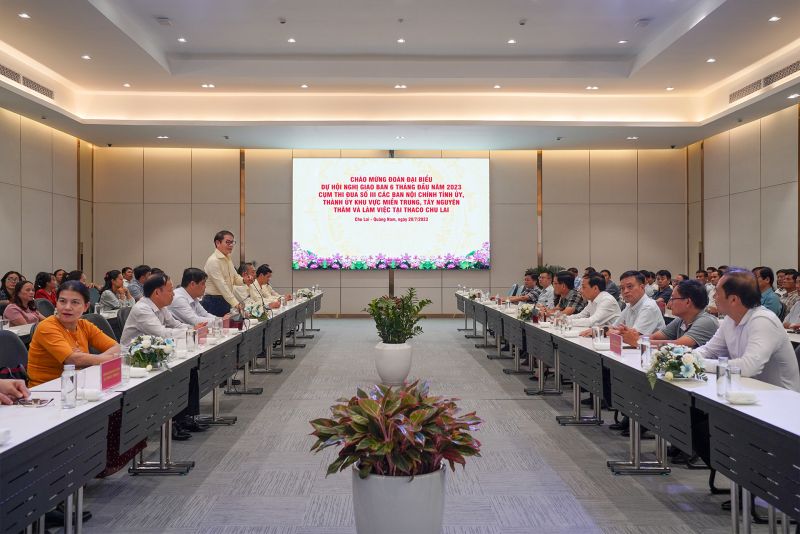 Đoàn đại biểu dự Hội nghị giao ban Nội chính tỉnh ủy, thành ủy khu vực miền Trung, Tây Nguyên thăm và làm việc tại KCN THACO Chu Lai