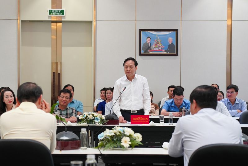 Đồng chí Nguyễn Thanh Hải - Phó trưởng Ban Nội chính trung ương phát biểu tại chuyến thăm