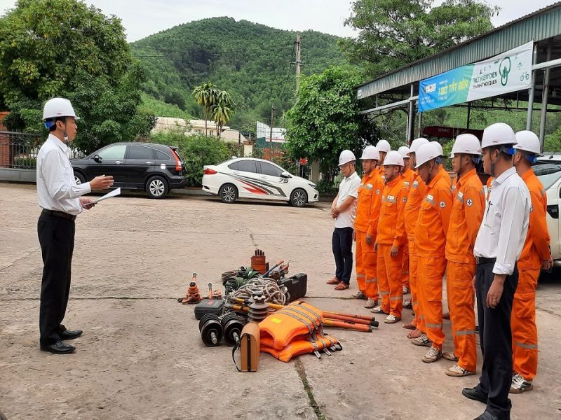 Điện lực Tiên Yên diễn tập phòng chống thiên tai và tìm kiếm cứu nạn, cứu hộ năm 2023