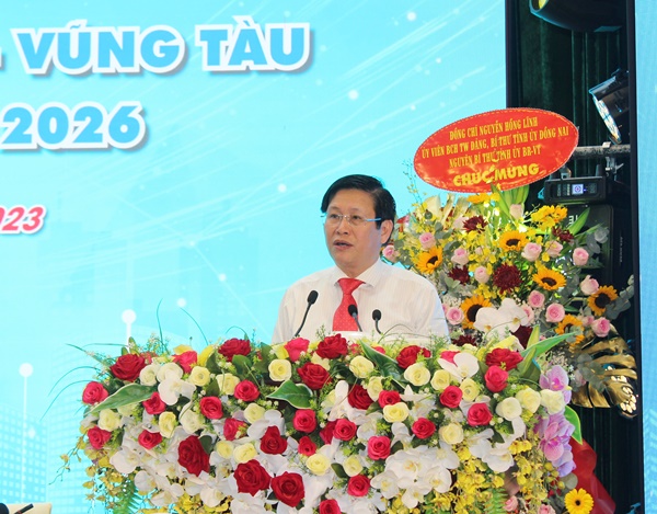 Phó Chủ tịch UBND tỉnh Bà Rịa – Vũng Tàu Lê Ngọc Khánh phát biểu tại Đại hội