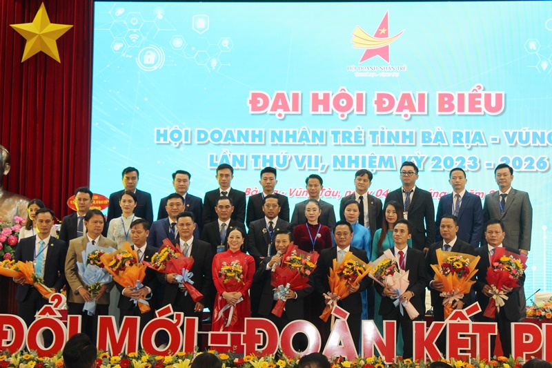 Ủy ban Hội Doanh nhân trẻ Bà Rịa - Vũng Tàu khóa VII, nhiệm kỳ 2023-2026 ra mắt Đại hội