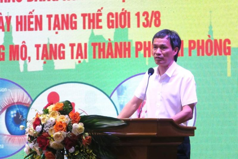 PGS TS Đồng Văn Hệ - Giám đốc Trung tâm Điều phối Ghép tạng Quốc gia, Phó Giám đốc Bệnh viện Hữu nghị Việt Đức phát biểu