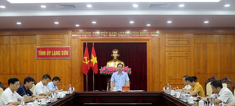Phó Bí thư Thường trực Tỉnh ủy Lạng Sơn Hoàng Văn Nghiệm, Trưởng Ban chỉ đạo hội thi phát biểu chỉ đạo tại hội nghị