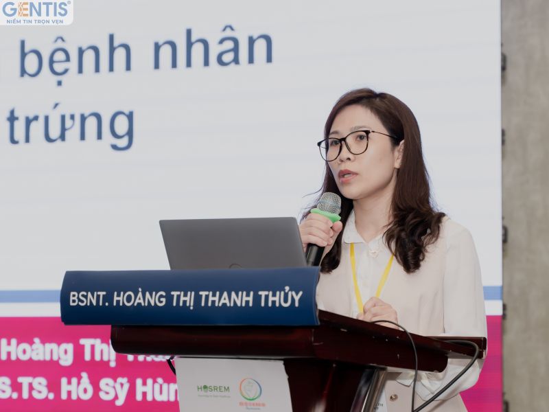 BSNT. Hoàng Thị Thanh Thủy báo cáo về chủ đề: “Vai trò của biến thể FSHR trong hỗ trợ sinh sản“