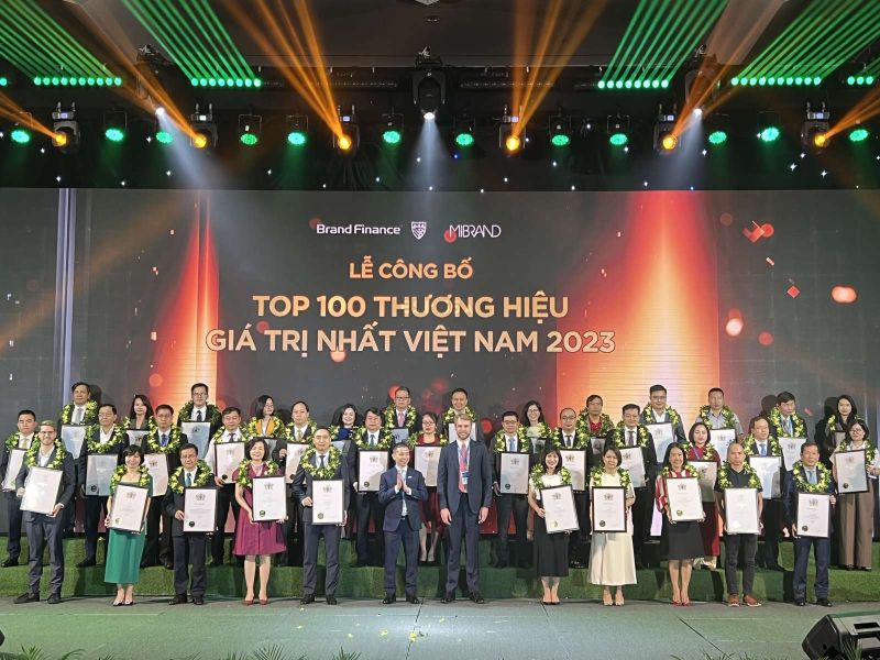 Các doanh nghiệp đạt chứng nhận thương hiệu giá trị nhất Việt Nam 2023 (Ảnh: N.T)