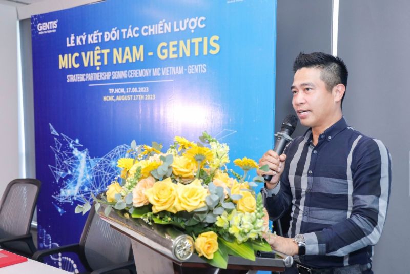 Ông Đỗ Mạnh Hà (Tổng Giám đốc Công ty GENTIS) phát biểu tại buổi lễ