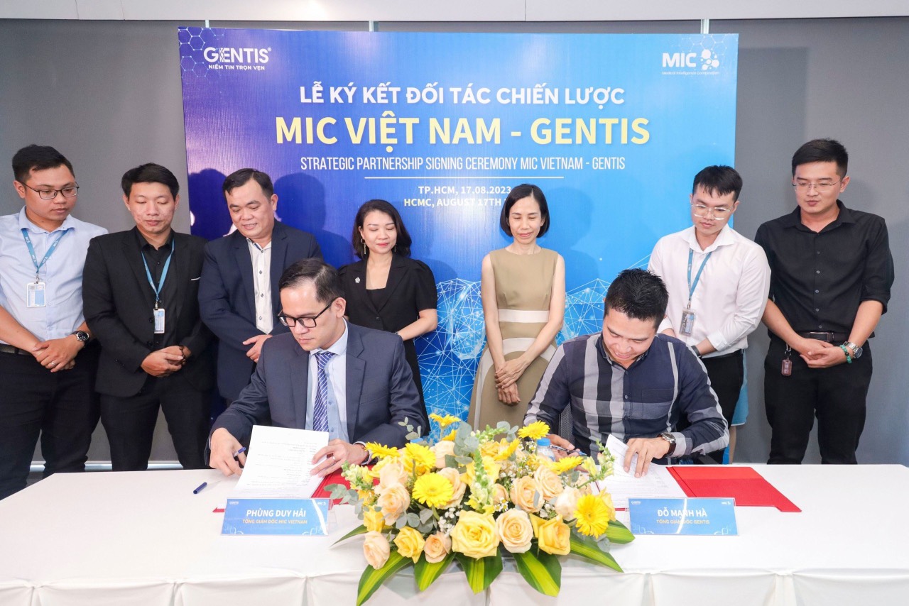 Toàn cảnh buổi lễ ký kết đối tác chiến lược giữa GENTIS và MIC Việt Nam