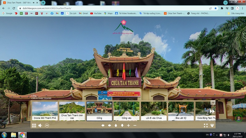 Ứng dụng tham quan chùa Tam Thanh bằng camera 360