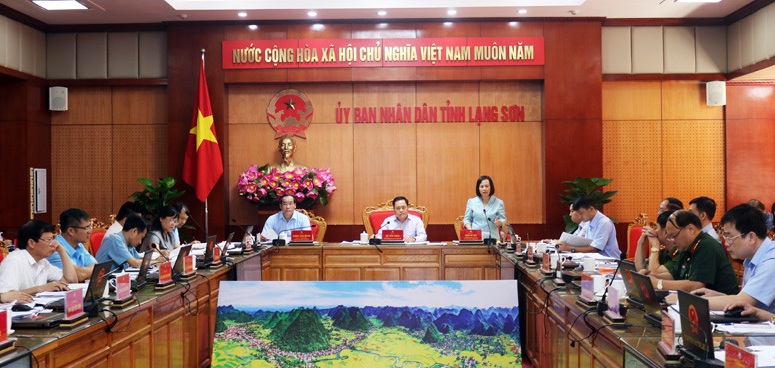Chủ tịch HĐND tỉnh Lạng Sơn Đoàn Thị Hậu phát biểu tại hội nghị