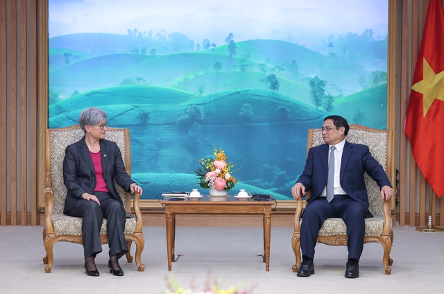 Thủ tướng Chính phủ Phạm Minh Chính bày tỏ hài lòng trước sự phát triển mạnh mẽ của quan hệ song phương Việt Nam - Australia - Ảnh: VGP/Nhật Bắc