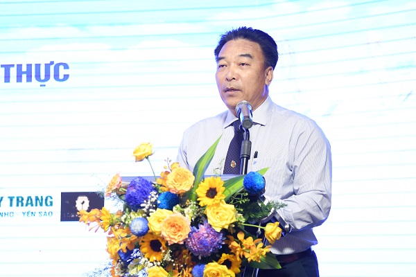 Ông Đoàn Minh Long, Chủ tịch Hội nhà báo Khánh Hòa phát biểu